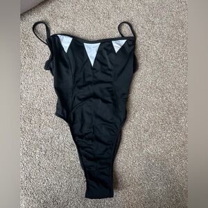 Vintage high cut one piece swimsuit